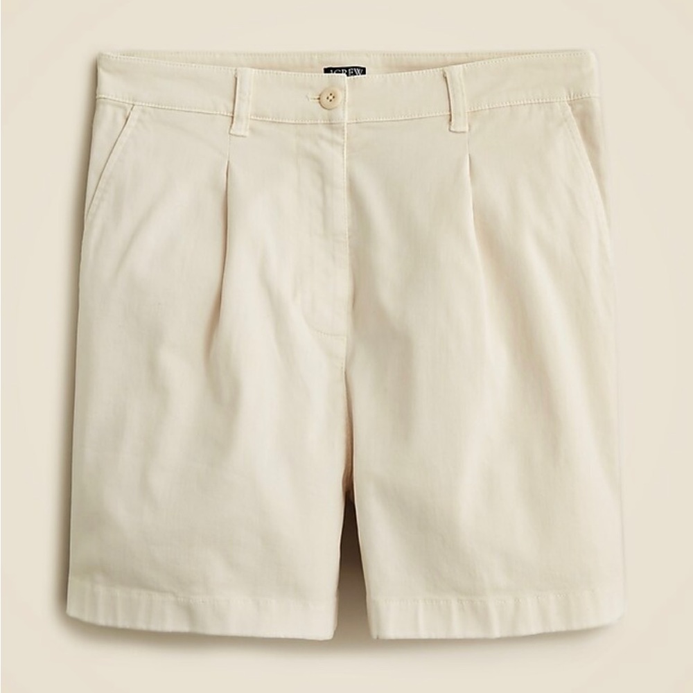 J. Crew Pleated Capeside Chino Short in Natural